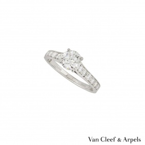 Van Cleef & Arpels Platinum Diamond Romance Ring 0.40ct